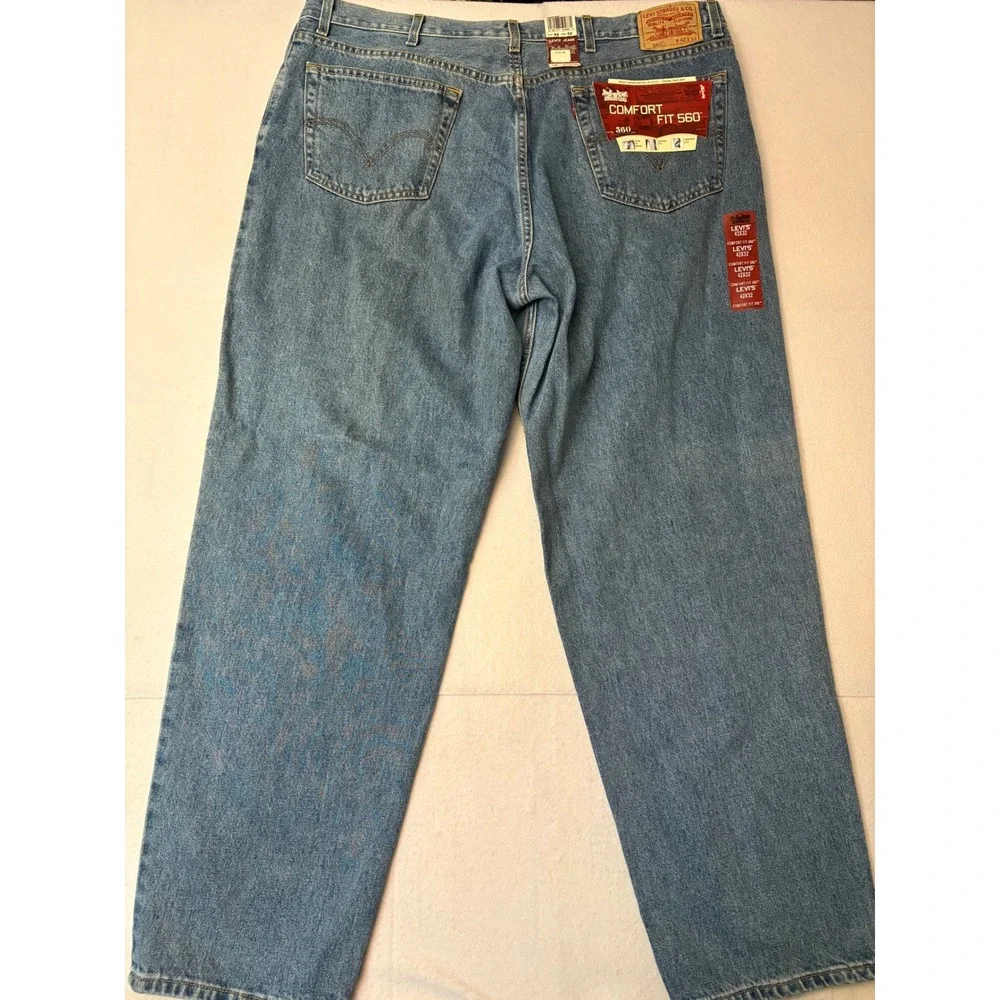 Vintage Levis 560 Comfort Fit Jeans Mens 42x32 Medium Wash Loose Tapered Denim